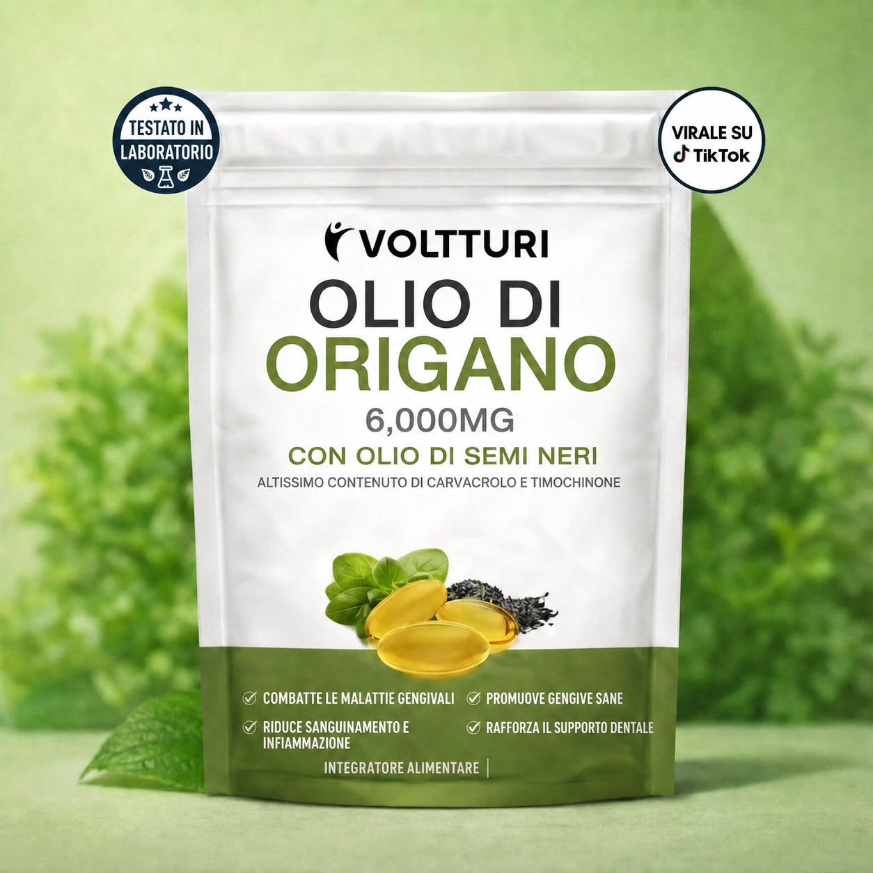 VOLTTURI OLIO DI ORIGANO E CUMINO NERO – ELIMINA LE MALATTIE GENGIVALI