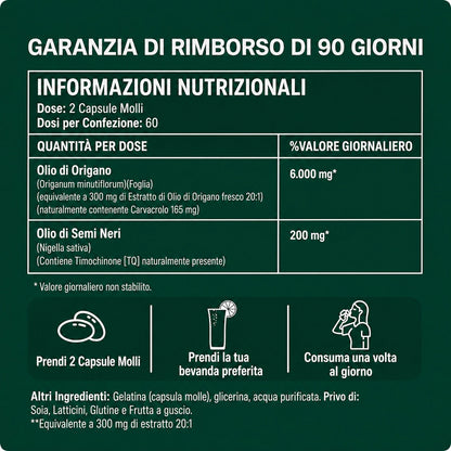 VOLTTURI OLIO DI ORIGANO E CUMINO NERO – ELIMINA LE MALATTIE GENGIVALI