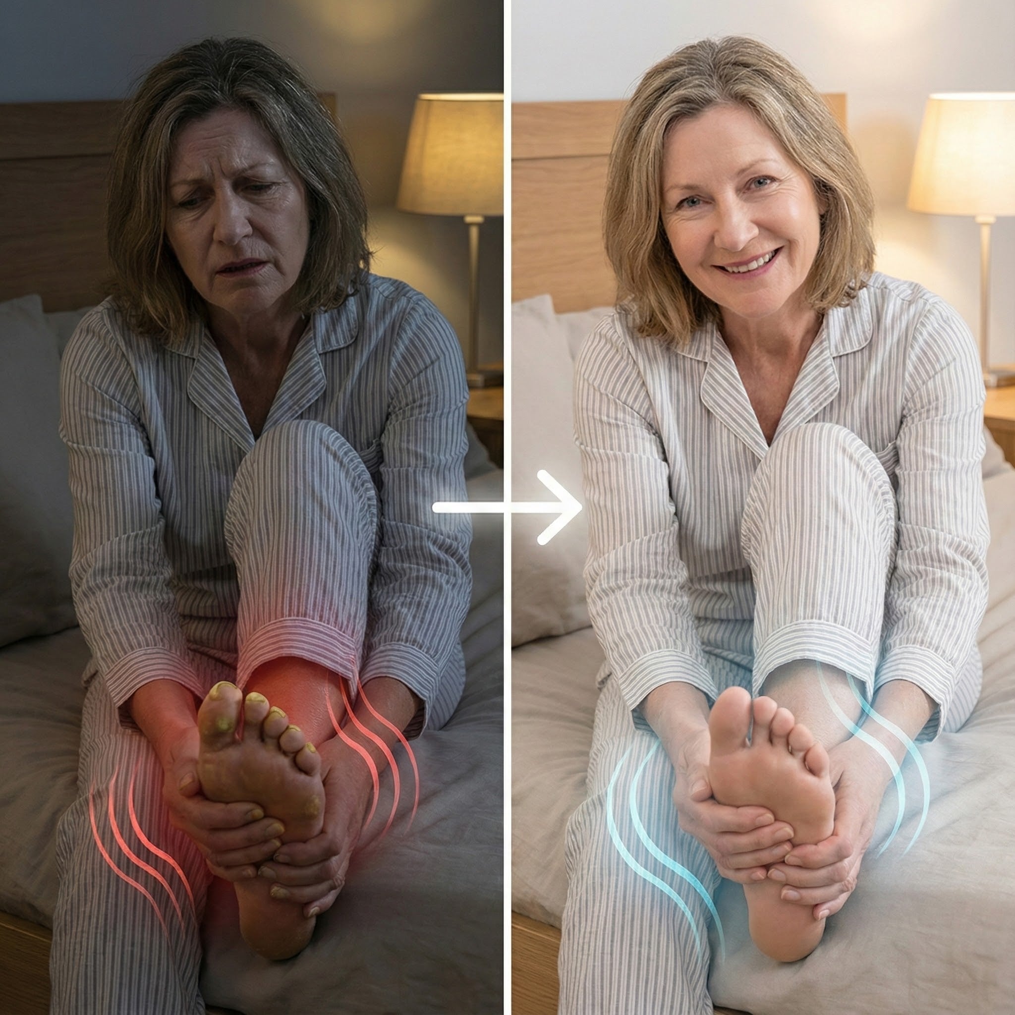 Prima e dopo: dall'unghia gialla all'unghia rosa