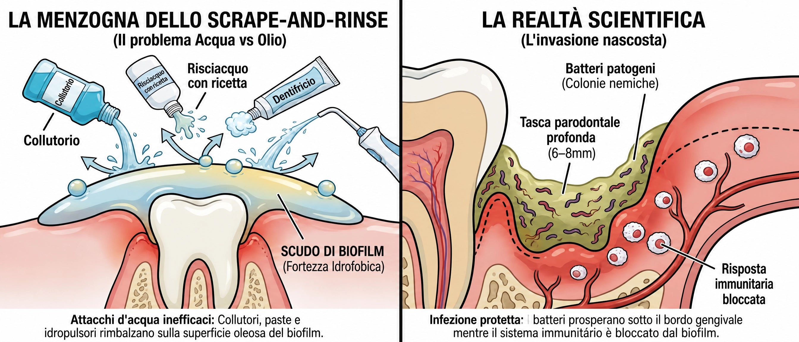 La menzogna dello Scrape-and-Rinse vs la realtà scientifica